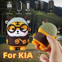 For KIA key k3 k5/k2/kx3/k4/kx5 Smart Run Yi Run Fredi Lion Platinum Extension Car Key Case Tiger Panda Cover Car Accessories