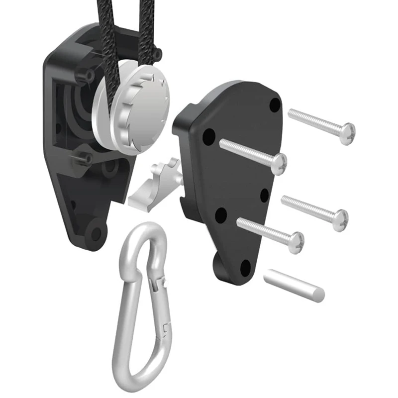 4 Pack 1/8 Inch Lifting Rope Hanger Ratchet Grow Light Fixtures, Reinforced Metal Internal Gears