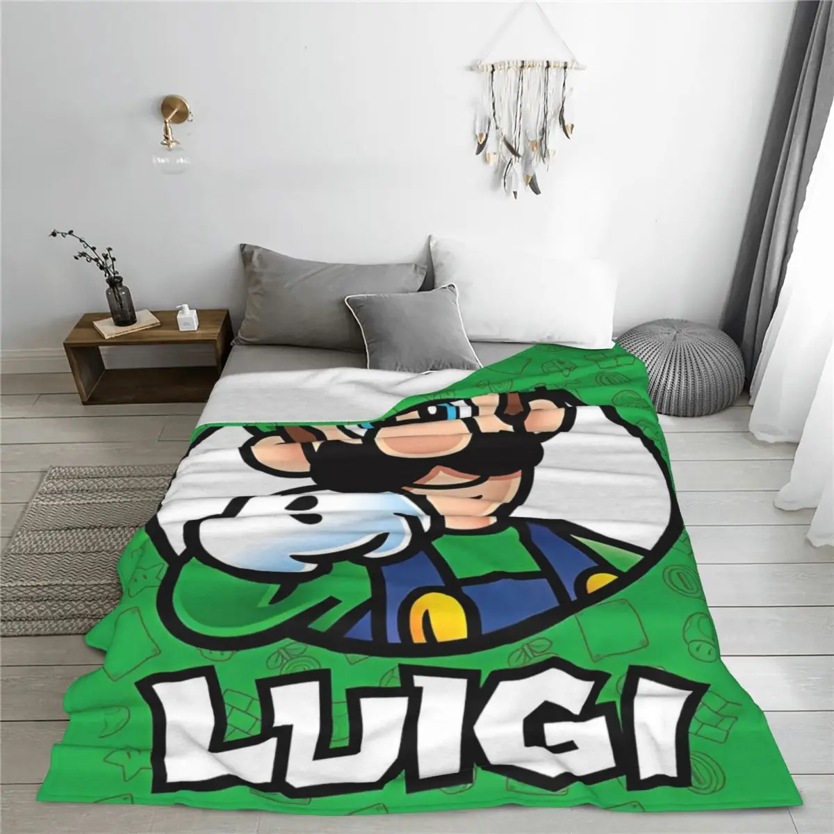 Cartoon M-Marioes-Bros Blankets Flannel Printed Portable Super Warm Throw Blankets for Bedding Outdoor Bedspreads