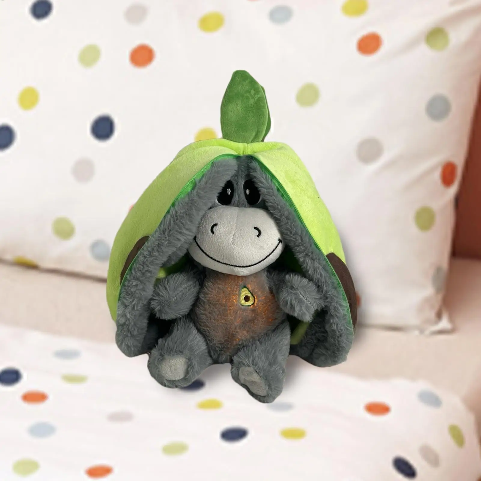 Strawberry Donkey Plush Toy Stuffed Creative Into Fruit Transform Breathing Avocado Donkey Sleeping Doll 30cm Kid Birthday Gift