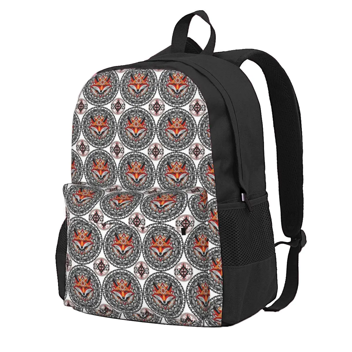 

Fox Mandala Tribal Student Backpack School Bag Hiking Travel Daypack for Men Women Fashion Bookbag Shoulder Bags