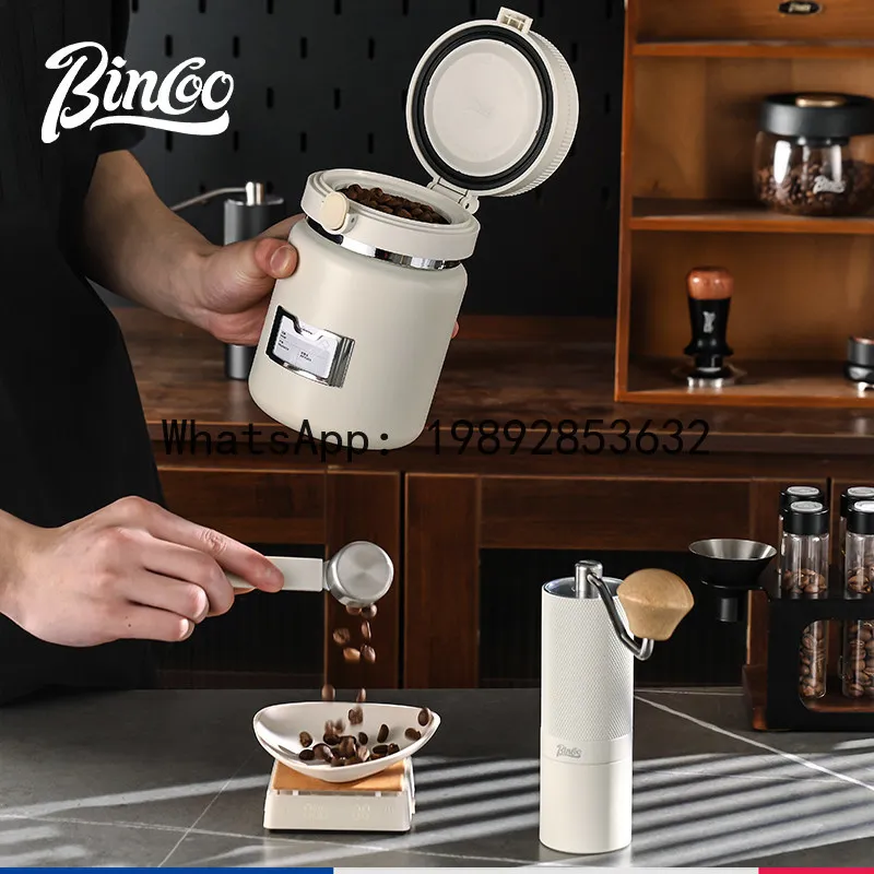 XX1   coffee bean vacuum sealed canister - coffee powder storage container with humidity monitor, food-grade storage jar