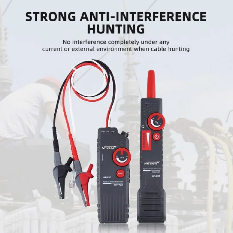 NOYAFA NF-820 تحت الأرض كابل محدد سلك المقتفي شبكة تستر الجهد العالي والمنخفض سلك كابل محدد مع مشبك التمساح #2