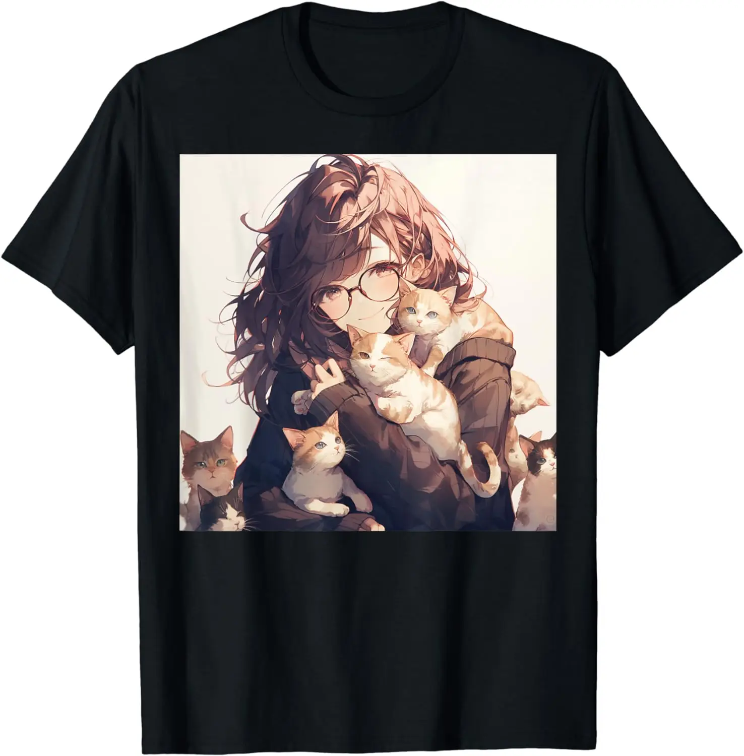 Anime and Cats Lover for Teen Manga kawaii Graphic Otaku T-Shirt