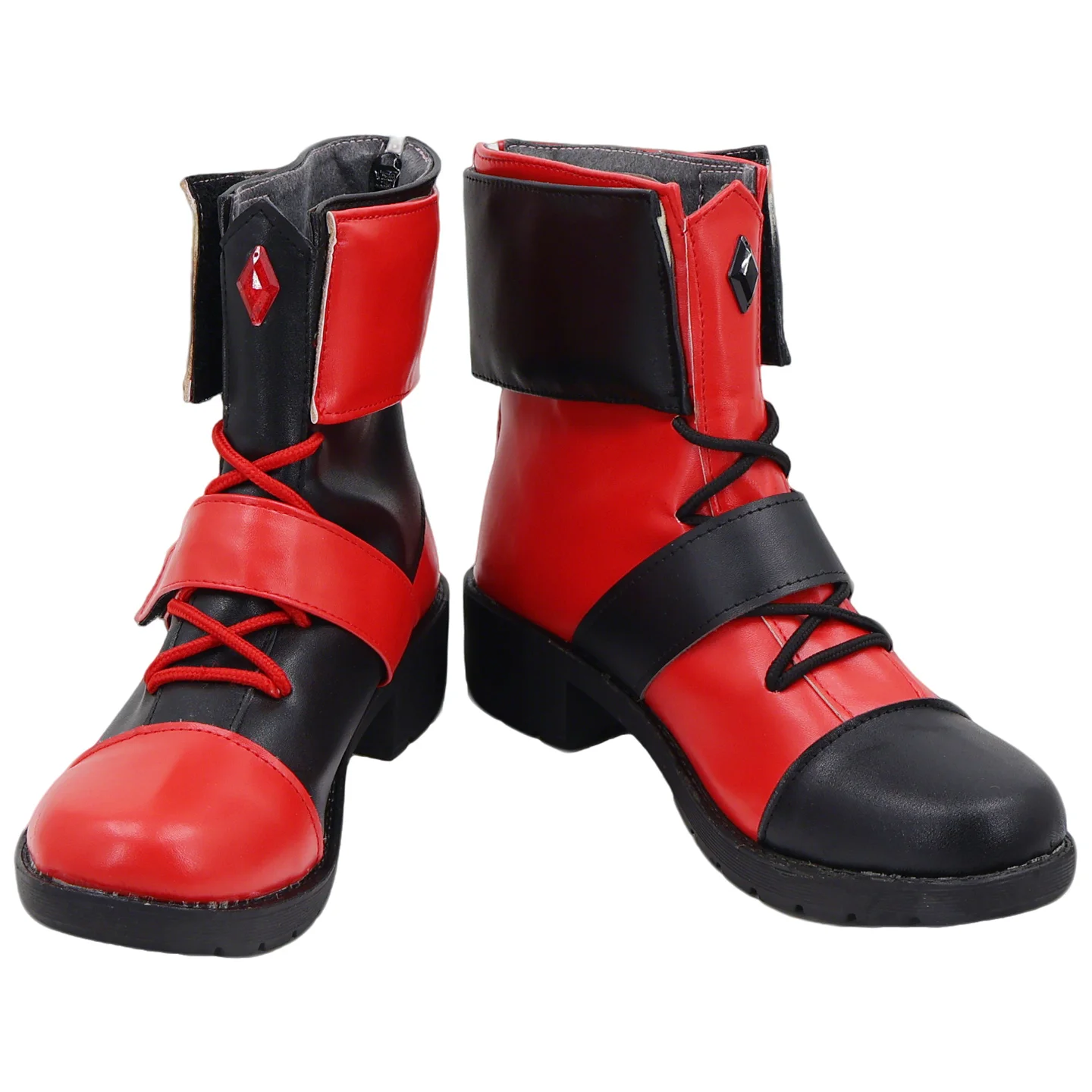 Harley Cosplay Shoes Red Black Quinzel Suicide Isekai Joker Girl Squad Boots Anime Halloween Custom made