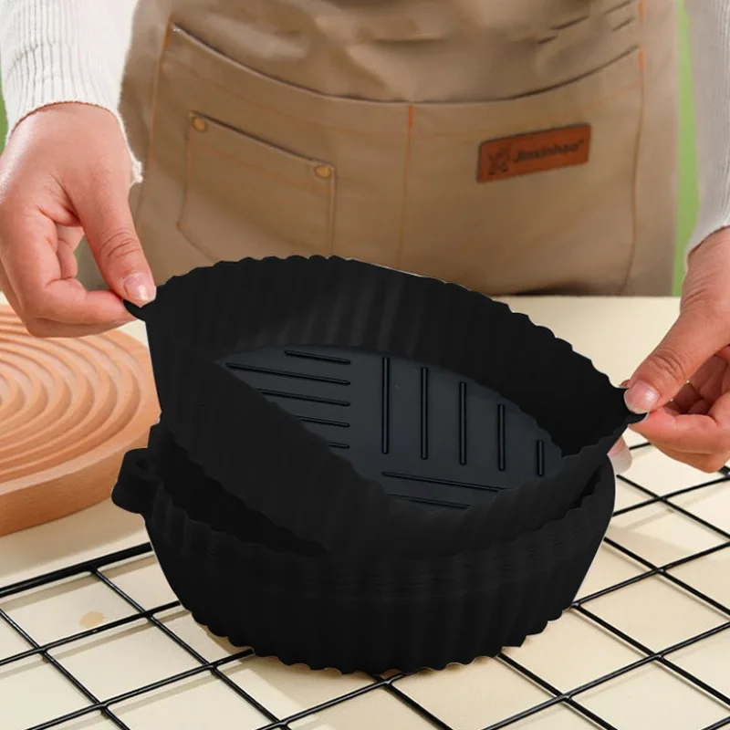 Air Fryer Silicone Liners Reusable Silicone Air Fryer Tray for Microwave Oven Non Stick Air Fryer Basket Kitchen Accessories