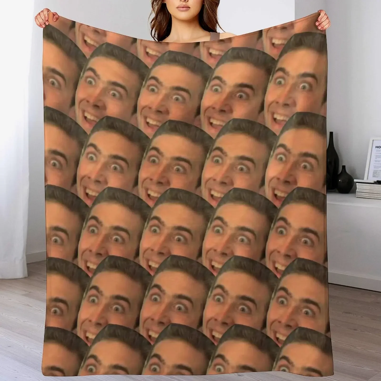 

Meme Nicholas Cage - Hilarious Cage Pattern Throw Blanket christmas gifts Summer Beddings Cute Blankets