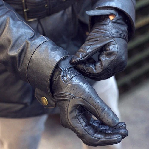 Imagen 2 del producto Nuevo guante de motocicleta Revit Fly Países Bajos guantes de Moto de cuero genuino negro guantes de Moto todoterreno guantes de pantalla táctil para hombres