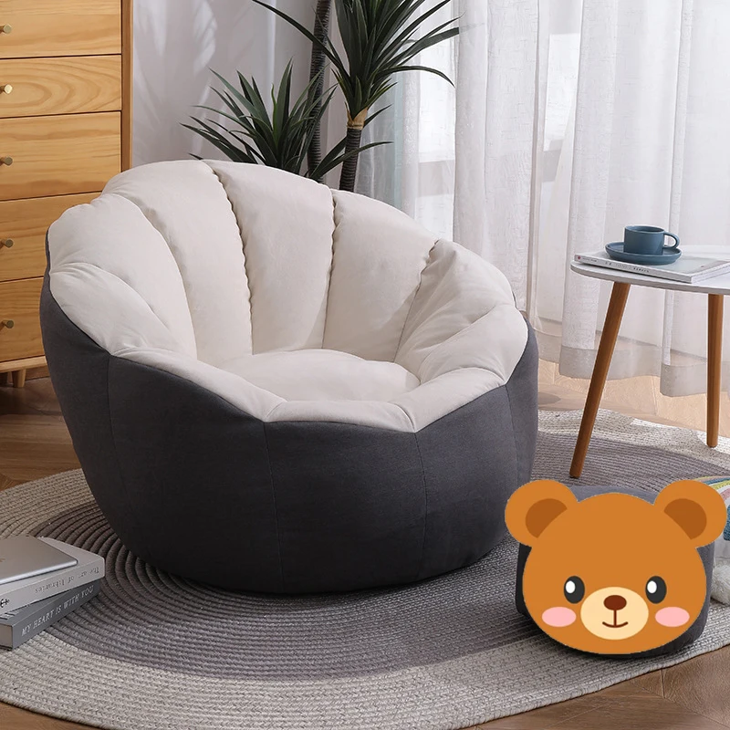 Room Single Sofa Cover New Pumpkin Style Sofa Cover Washable Bean Bag Without Filler Tatami Single Leisure Seat Small Living