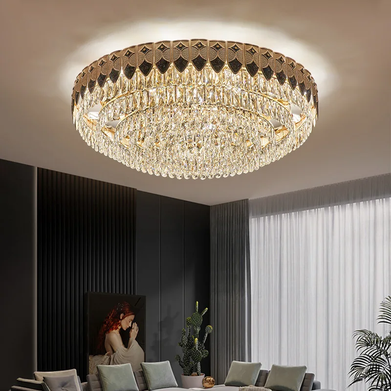 Crystal Modern Lamparas Led De Techo Gold 2024 Avize Modelleri Home Decor Living Room Ceiling Chandeliers Lighting Bedroom