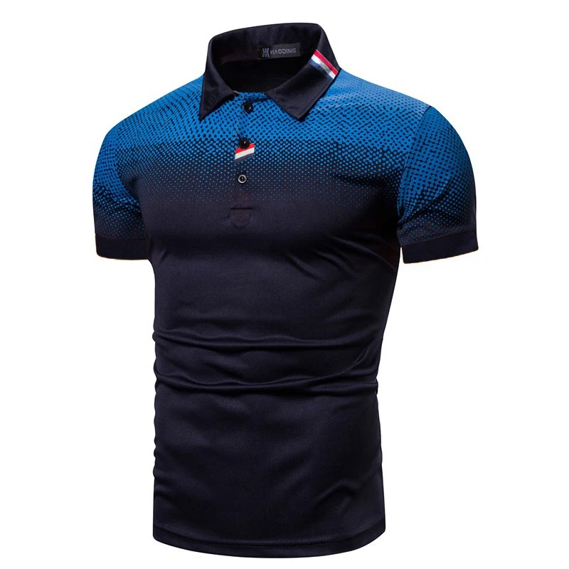 Summer Men Casual Short Sleeve Lapel Polo Shirt .