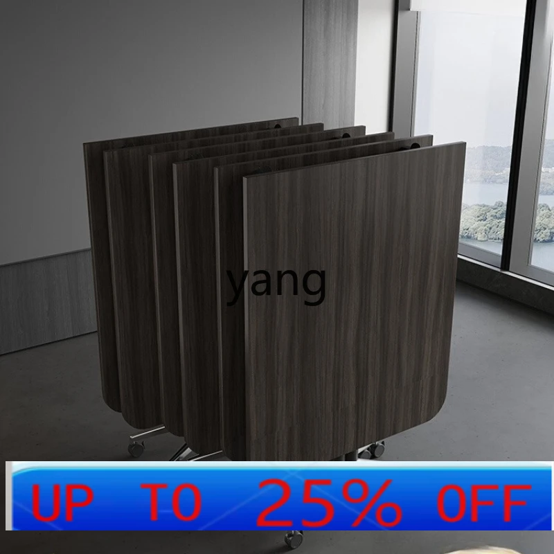 LMM folding conference table movable long strip desk multi-function wheel negotiation long table