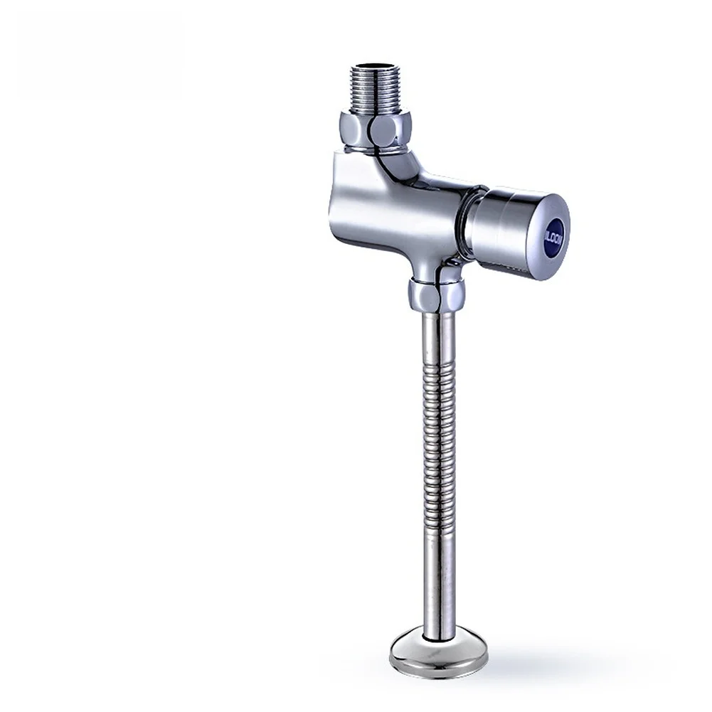 Wall Mounted Copper Flush Valve for Toilets with Delayed Auto Return 3 to 6 Seconds Water Efficient Manual Operation