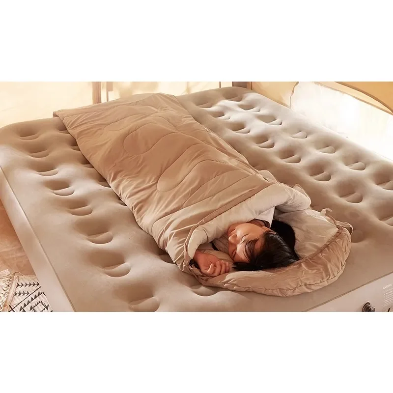 Outdoor camping travel adult sleeping bag quilt dual-purpose, single winter thickened cold-proof pure cotton dirty