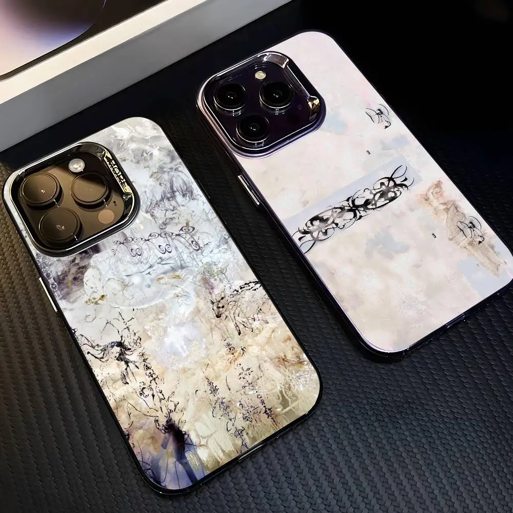 INS اللون ريترو تقديم الفن جراب هاتف آيفون 17 16 15 14 13 12 11 برو ماكس الهواء متعدد الألوان ماتي ليزر أورورا فوندا #1