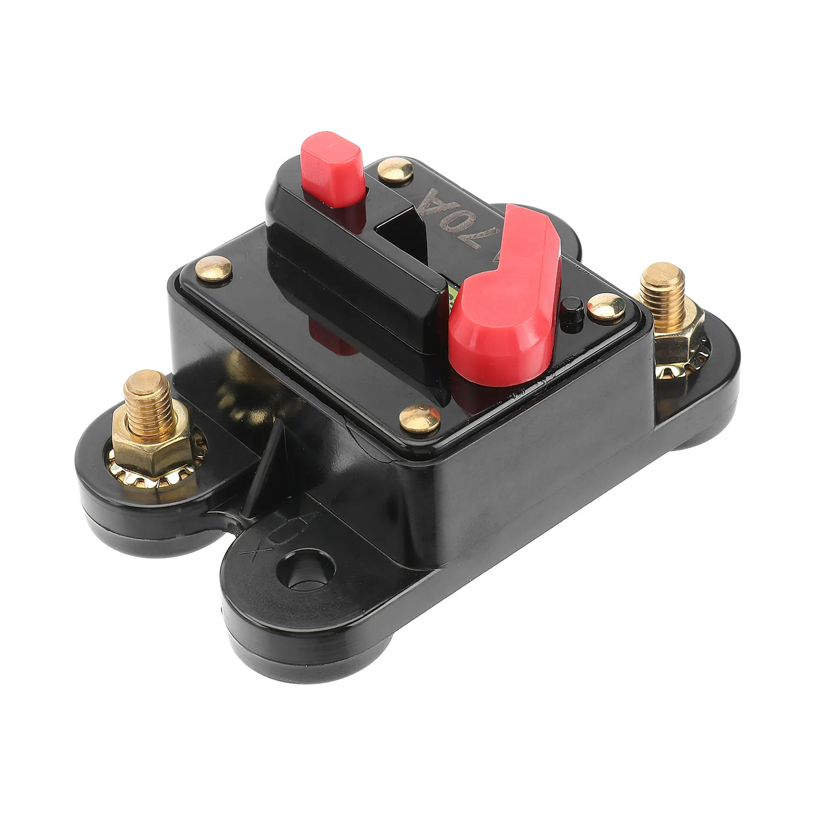 70 Amp Resettable Circuit Breaker Compact Lightweight Auto Marine Boat Trolling Motor Stereo Audio Protection Push Button Kill