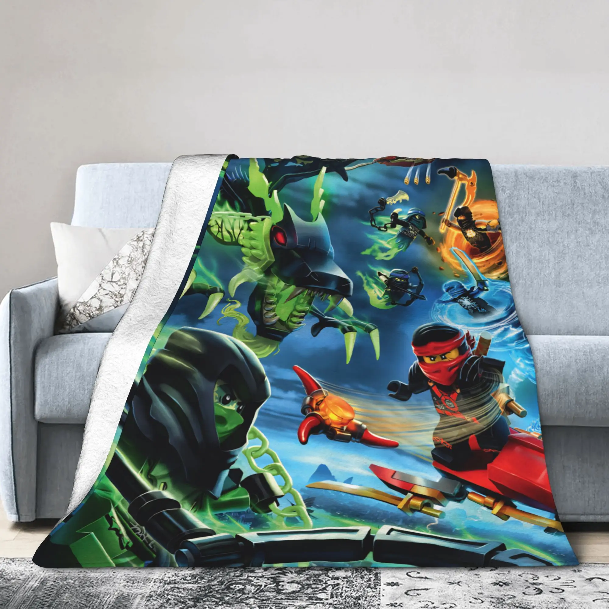 N-ninjagos  Blanket  Warm Soft Fluffy Plush Throw Blanket For Child Couch Chair Flannel Bedspread Bed Cover