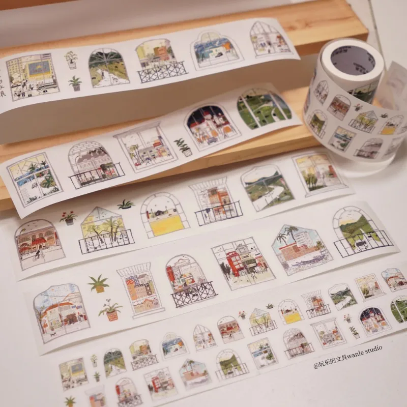 Enjoy Coffee Girl Walk The Dog Die Cut Washi YUPO Tape Craft Supplies DIY Scrapbooking Card Making Decorative Plan Sticker