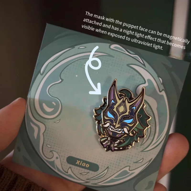 

Genshin Impact Mountain Elf Nuo Noodles Магнитный аттракционный гнездовой ящик Металлический значок Doujin Периферия Отправить другу подарок на день рождения