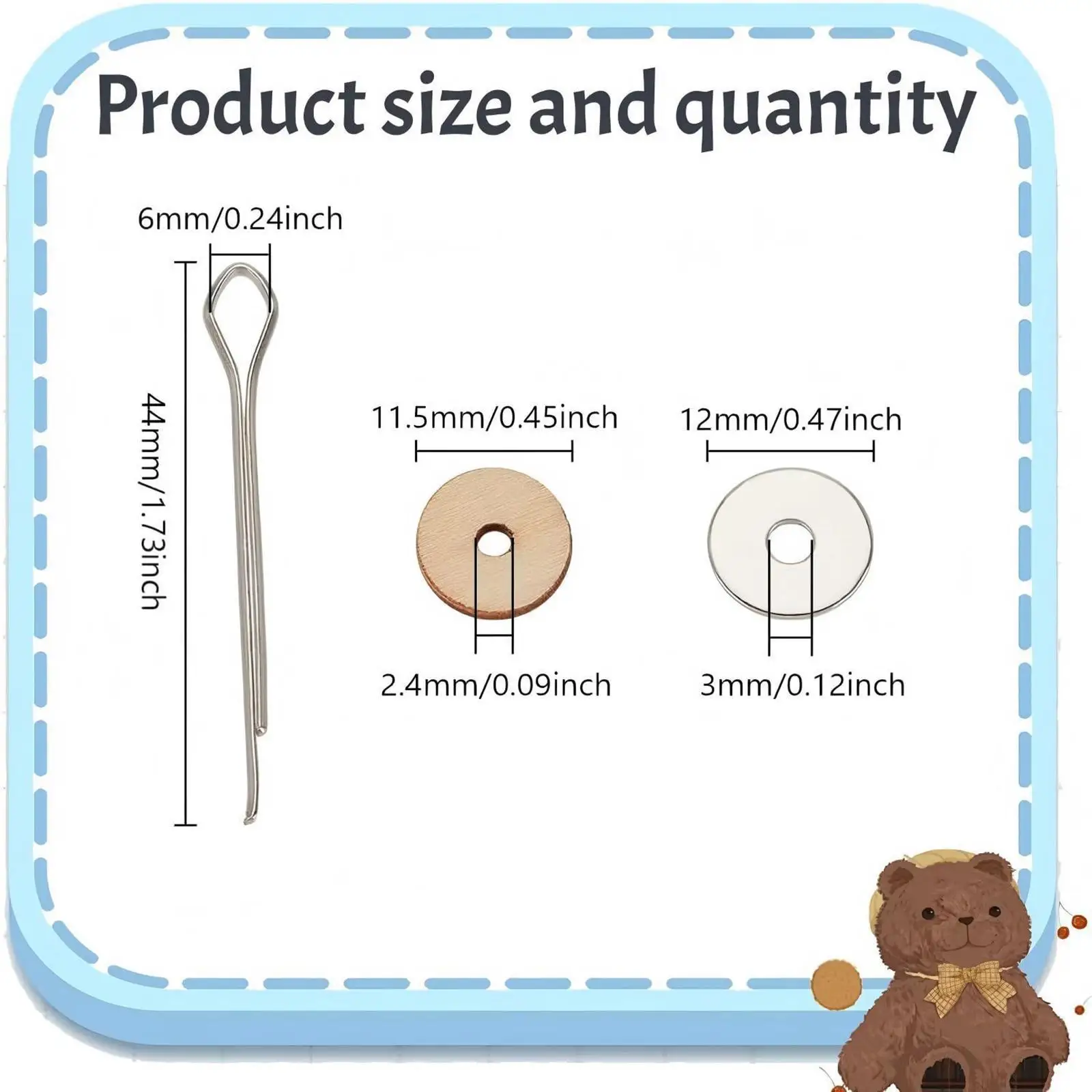 Rotatable Wooden Doll Joint Connector Kit Cotter Pin Joints Fiberboard Tray for Movable Dolls Repair and Plush Toy Accessories