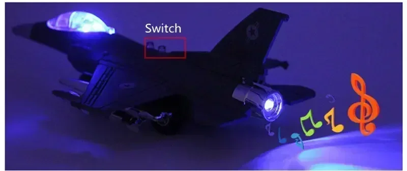 نموذج سبيكة طائرة مقاتلة من Air Force F-16 مجموعة المتحمسين العسكريين تتميز بتأثيرات ضوئية صوتية إلكترونية هدية للأطفال