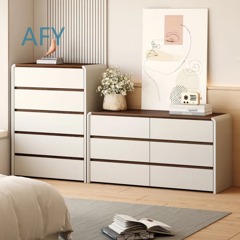 Modern Minimalist Solid Wood Bucket Cabinet for Living Room Bedroom Wall Mounted Storage Unit Five Compartment Organizer