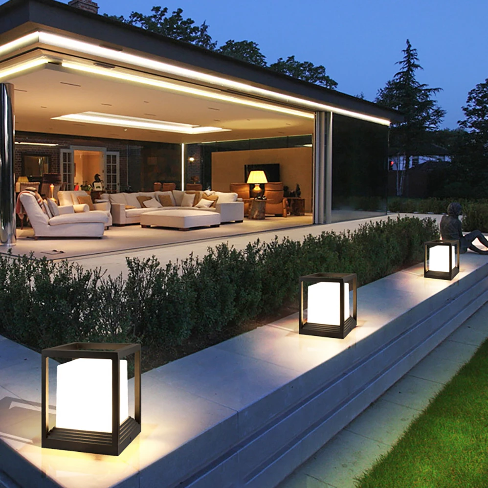 LED Waterproof Pillar Lamp AC85-265V 12W E27 Lighting Source European style Outdoor Lamps With Courtyard LEDs