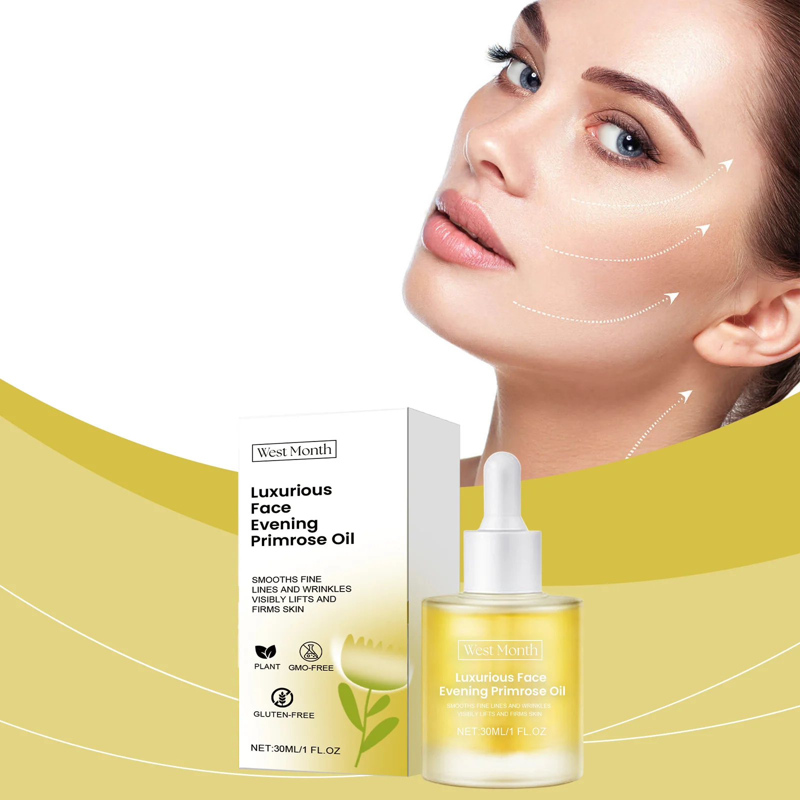 

West Month Evening Primrose Oil Remove Wrinkles Moisturizing Facial Sensitive Skin Barrier Repair Vitamin E Lifting Face Oil