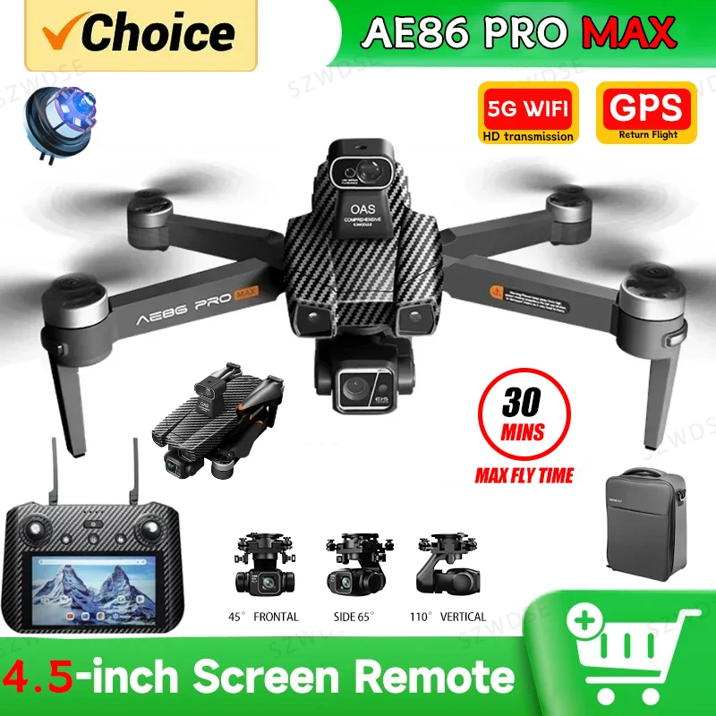 

Новый дрон AE86 PROMAX с GPS, профессиональная 4K камера ESC, 3-осевой стабилизатор, 5G FPV, обход препятствий, бесщеточный радиоуправляемый квадрокоптер