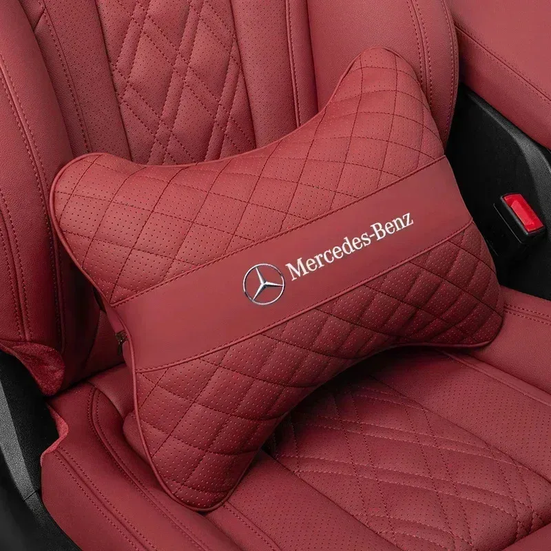 Car Seat Headrest Neck Pillow Lumbar Back Support Pad For Mercedes Benz AMG W177 W176 X166 X167 C257 C218 X253 C118 C117 H247
