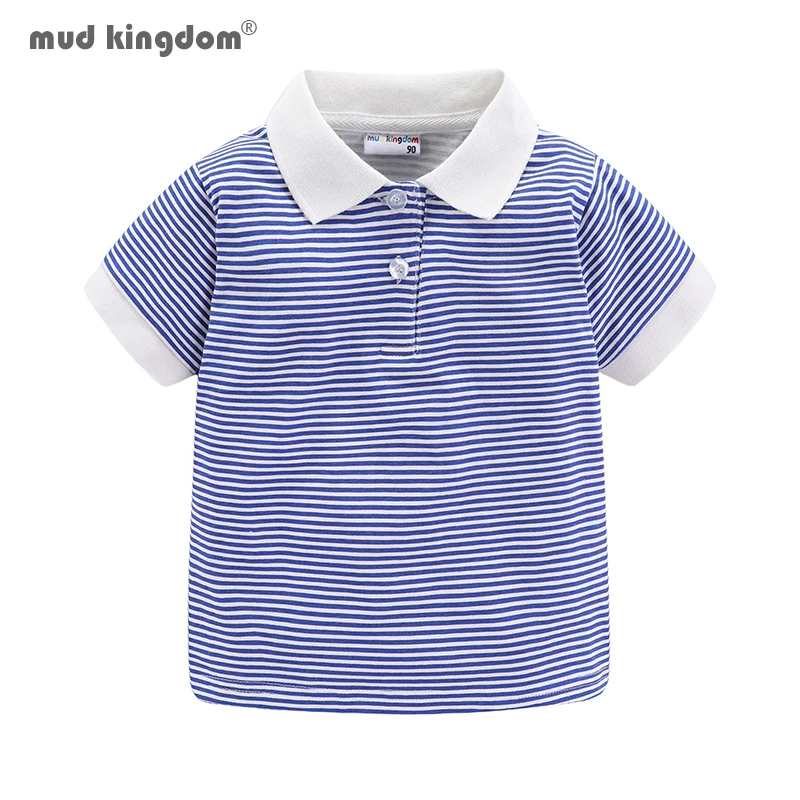 

Mudkingdom Summer Boys Girls T-Shirts Striped Turn-down Collar Adorable Fashion Tops for Kids Clothes Cotton Tees Polo Shirt