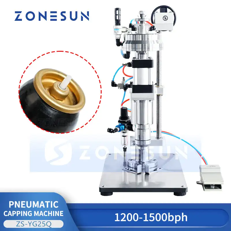 

ZONESUN ZS-YG25Q Pneumatic Sealing Machine Aerosol Can Crimper