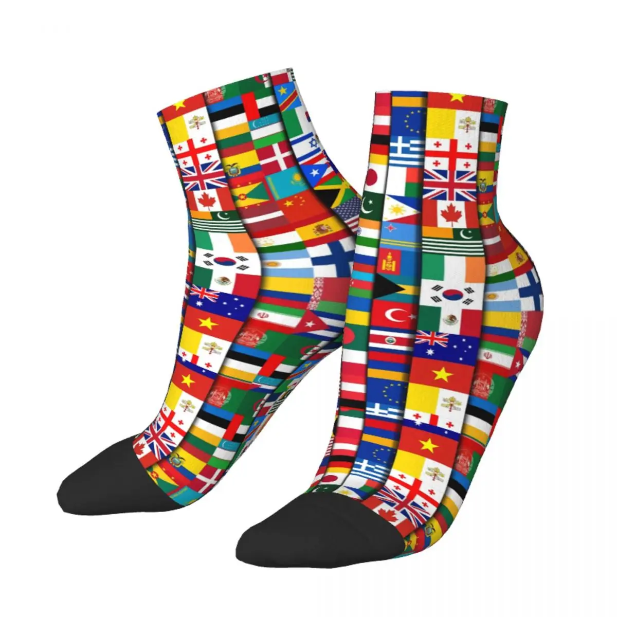 60 Flags Of The Countries Of The World Men's Crew Socks Fashion International Gift Spring Summer Autumn Winter Dress Socks