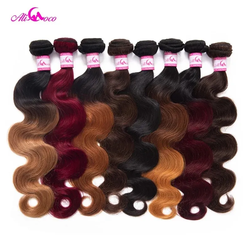 Ali Coco Malaysian Body Wave Hair Bundles 1/3/4 Bundles 8-30 inch Body Wave Deals Non Remy Omber Hair 100% Human Hair Extensions