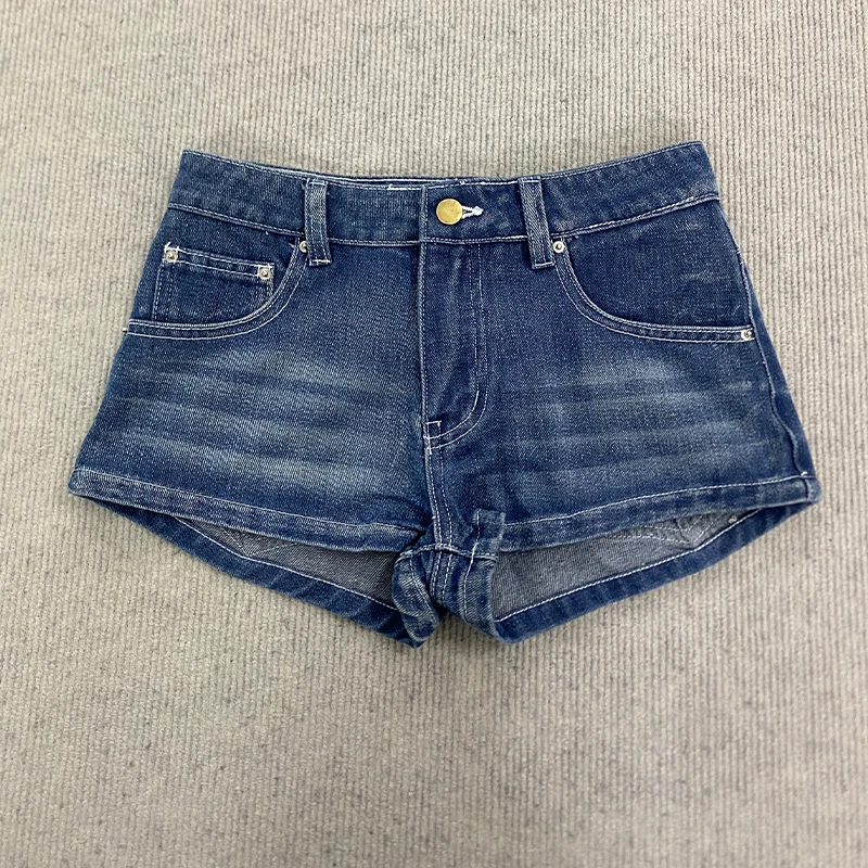 

Hip hop fashion street clothing graphic printing style women black shorts ins y2k goth slim denim shorts