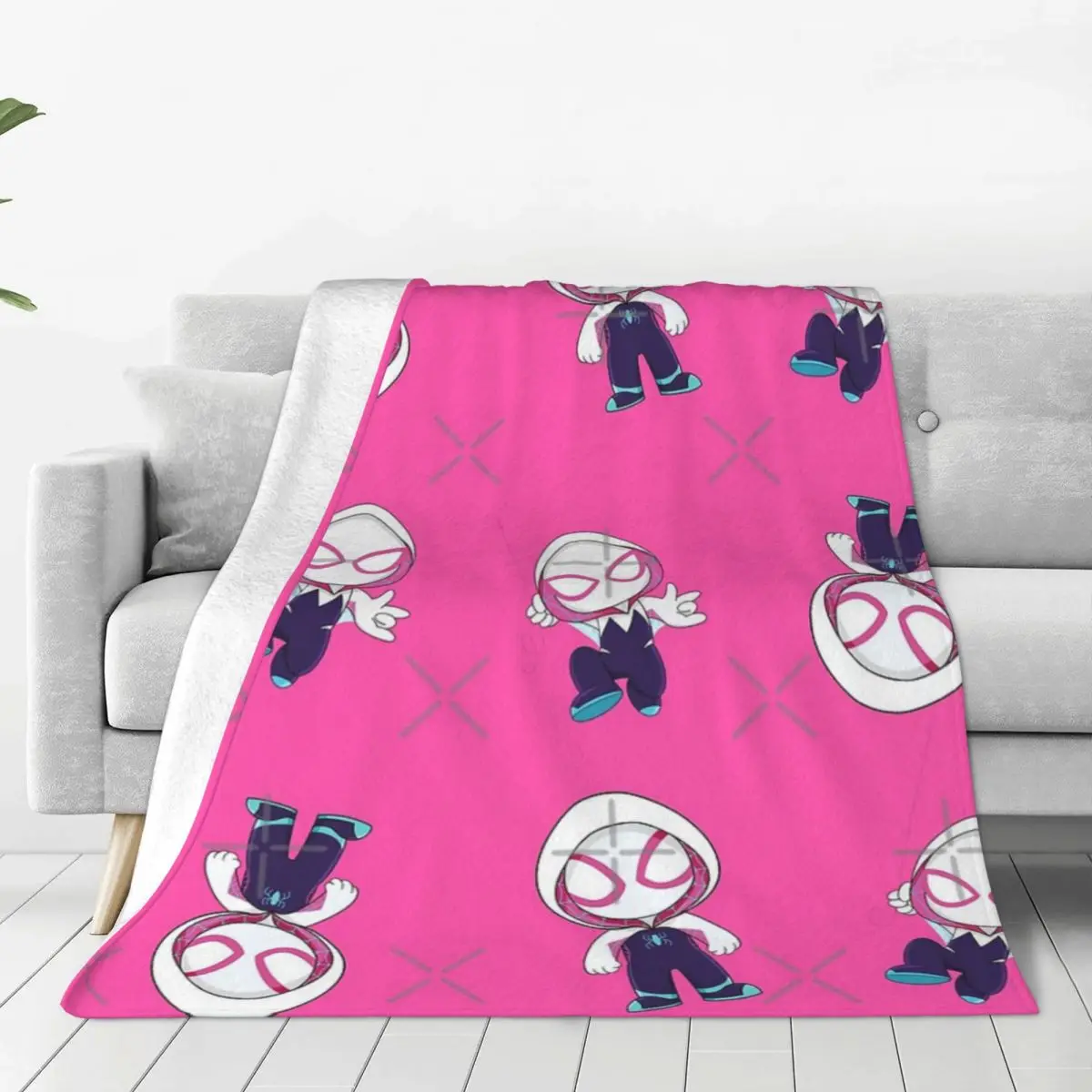 Set Of Little Spider Ghost Gwen Baby Spidey Girl Grl Pwr Cartoon Ghost Spider Blanket Bedspread On The Bed Quilt Bedspread For