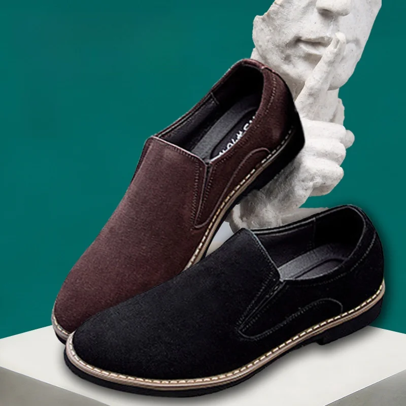 

ex Лоферы большого размера для вождения, надежная повседневная резиновая подошва с круглым носком, всесезонная кожаная версия с подкладкой