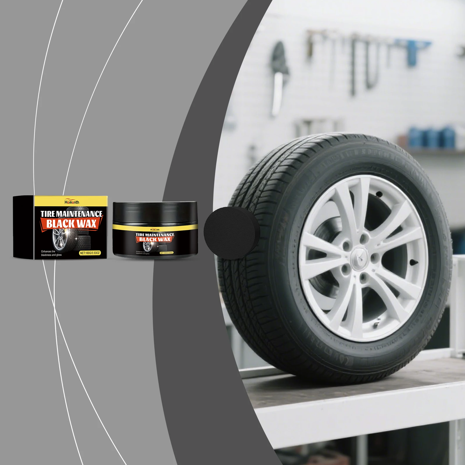

Car Tire Care Cream Polish Shine Renovate Clean Wheel Easy To Apply Maintenance Agent Reduce Sun Harm Vehicle Accessory