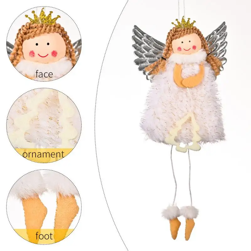 Ano novo anjo boneca árvore de natal pendurado ornamentos decoração natal elk pingentes decoração para casa navidad 2025 ornamento do carro