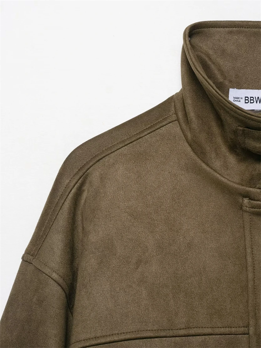 

Women's Jacket 2025 Fall New Arrival Casual Fashion for Women Faux Suede Flight Jacket