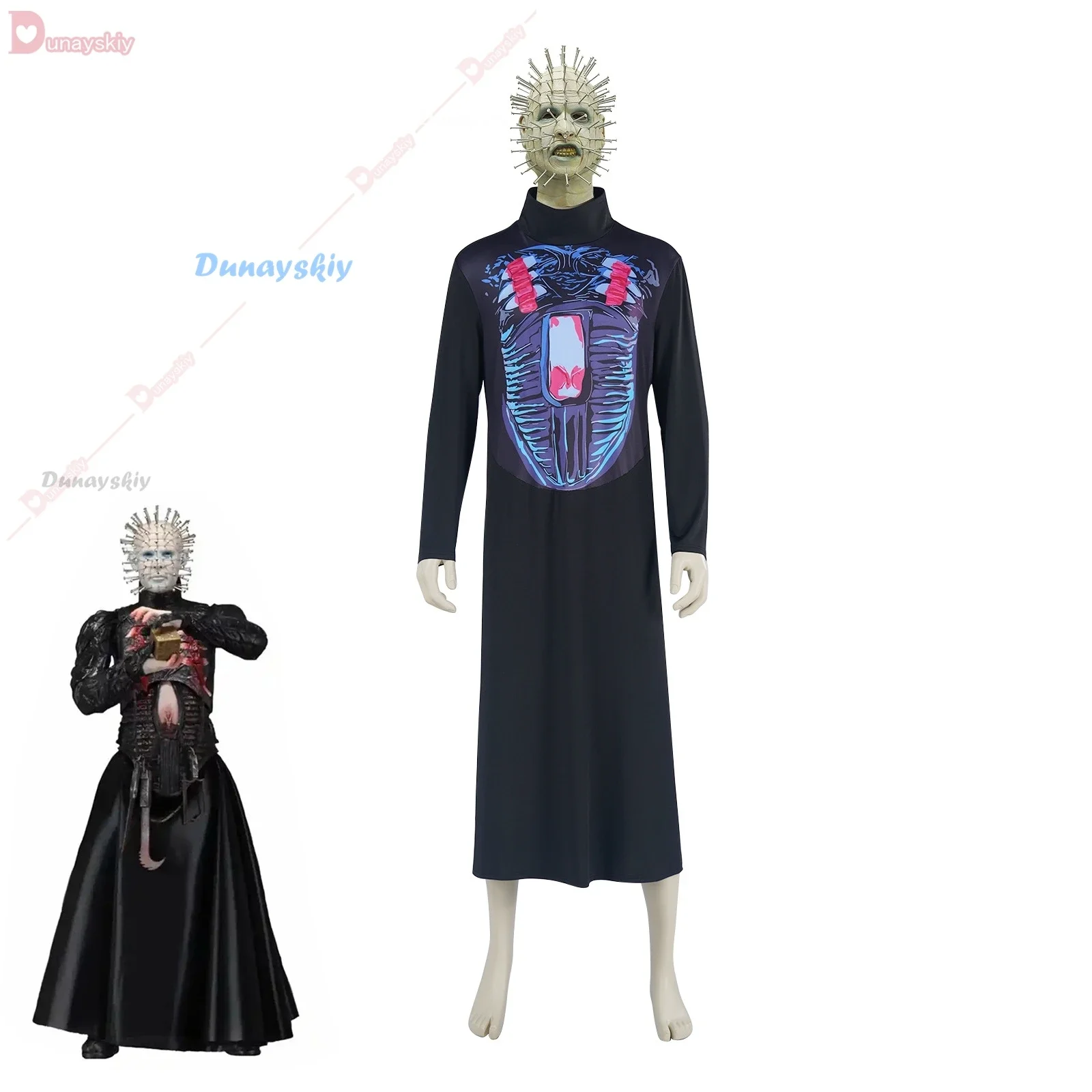 

CosplayHellraiser Pinhead Horror Mask Party Carnival Mascaras Head Nail Cosplay Costume Men Movie Scary Cosplay Mask Halloween