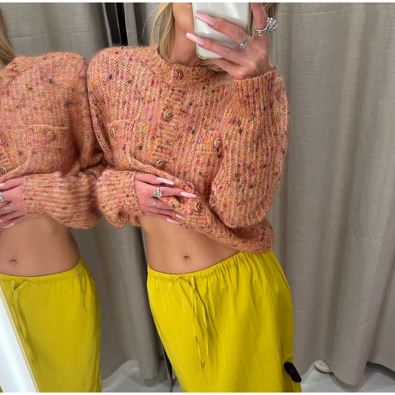 Solid Turtleneck Knit Short Pullover Women Chic Scarf Collar Full Sleeves Loose Warm Sweater 2026 Lady Daily Street Pullovers