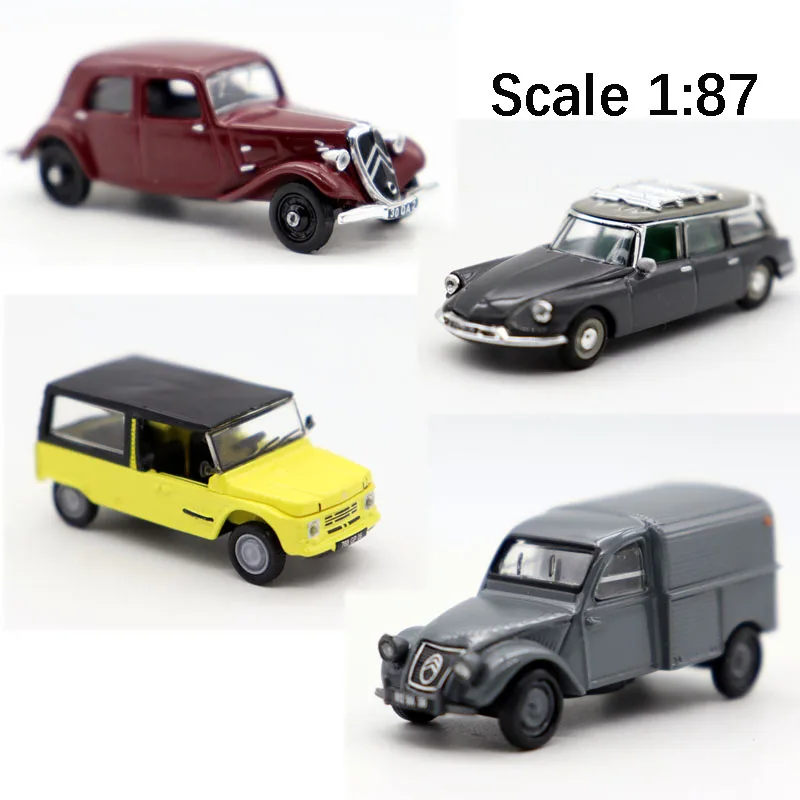 Nowy 1 87 CiitRroenn 2CV AU 1953 HO samochody zabawki Model symulacyjny odlewu do kolekcji prezent