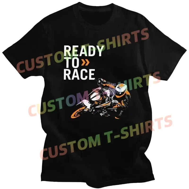

2025 Summer Men T Shirt Casual Ready To Race Motorbike Fan Motorcycle Enthusiast T-shirt Short Sleeve 100% Cotton S-3XL Cool Tee