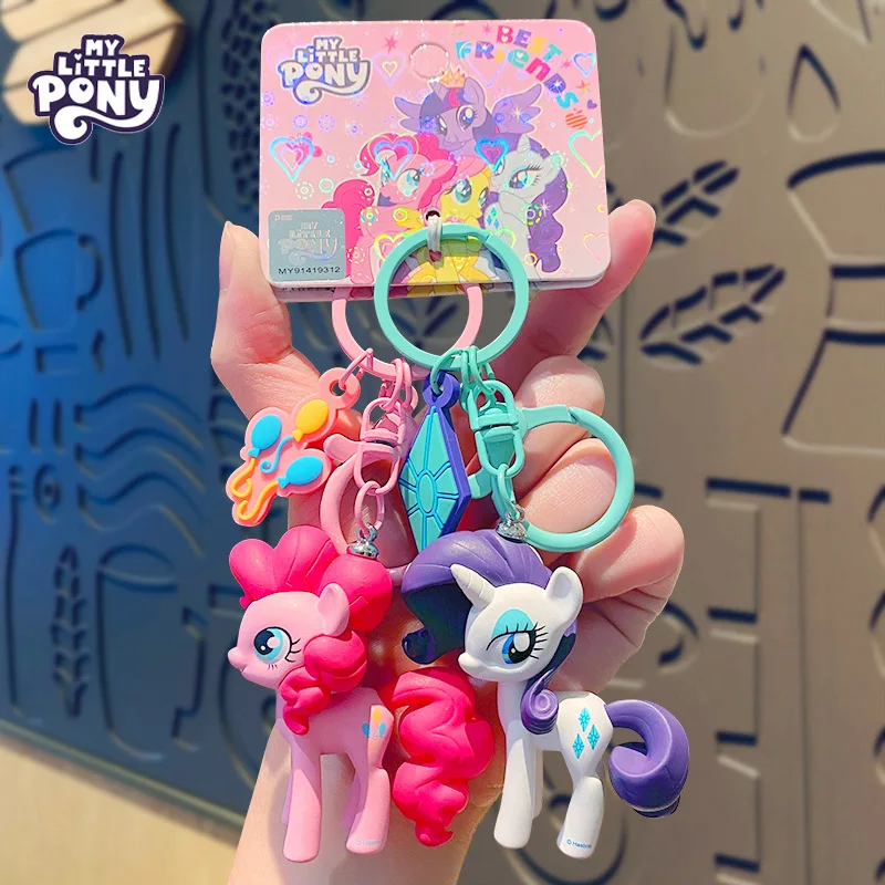 Chaveiro de Figura Original My Little Pony, Personagens de Desenho Animado Twilight Sparkle, Rainbow Dash, Applejack, Pingente para Mochila, Presentes de Natal, Brinquedo