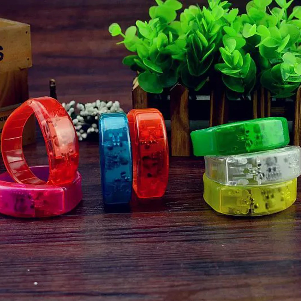 

Voice Controlled LED Light Bracelet Glow in Dark Wristb for Parties Concerts Nightclub Bright Flash Design Luminous Silicone