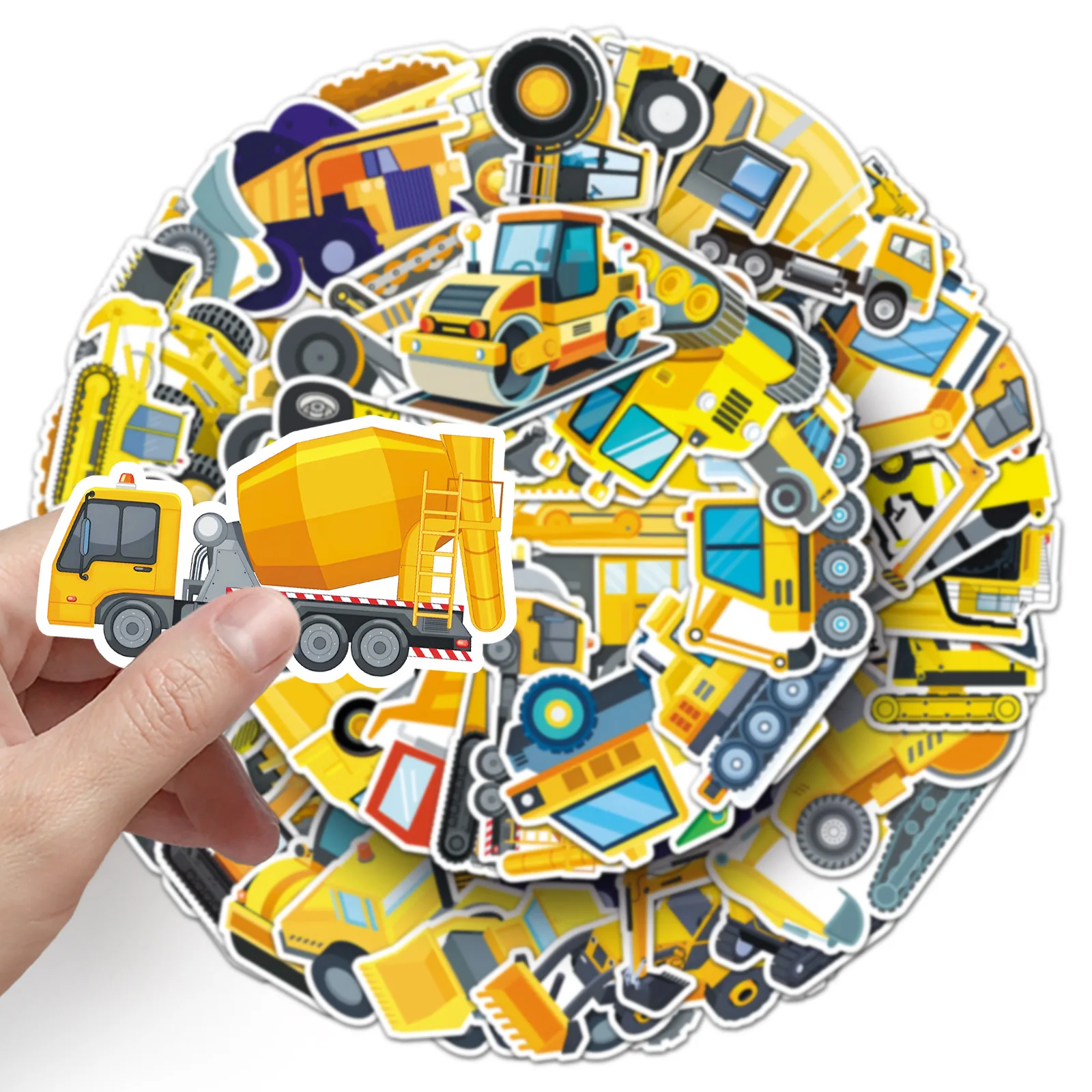 

50 stickers for construction vehicles, excavator transportation vehicles, car account decoration stickers