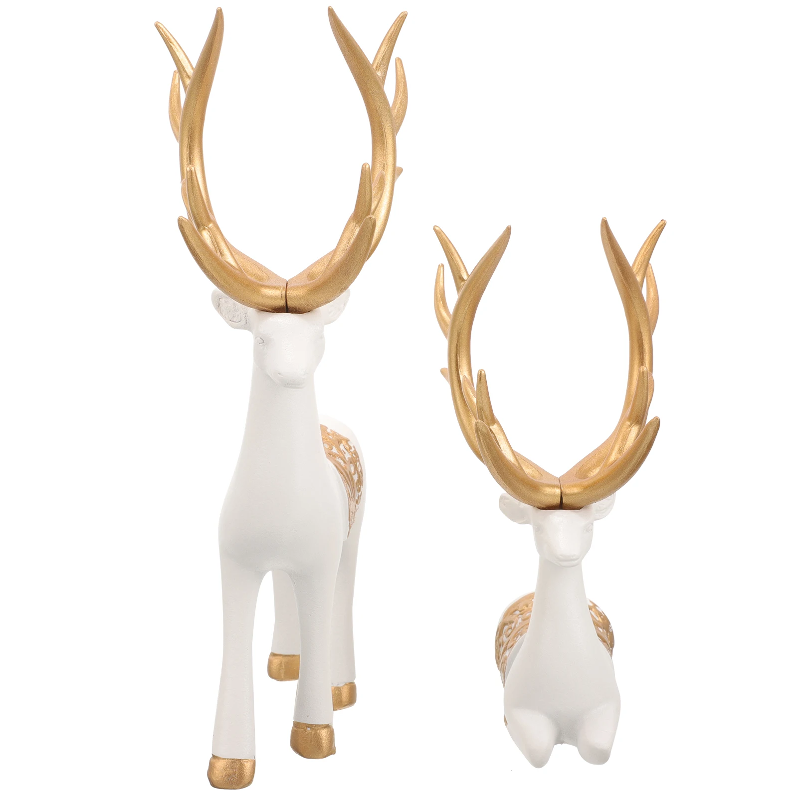 

1Pair Elk Decoration Handmade Resin Deer Sculpture Festive Indoor Table Centerpiece Living Room Room Decorations