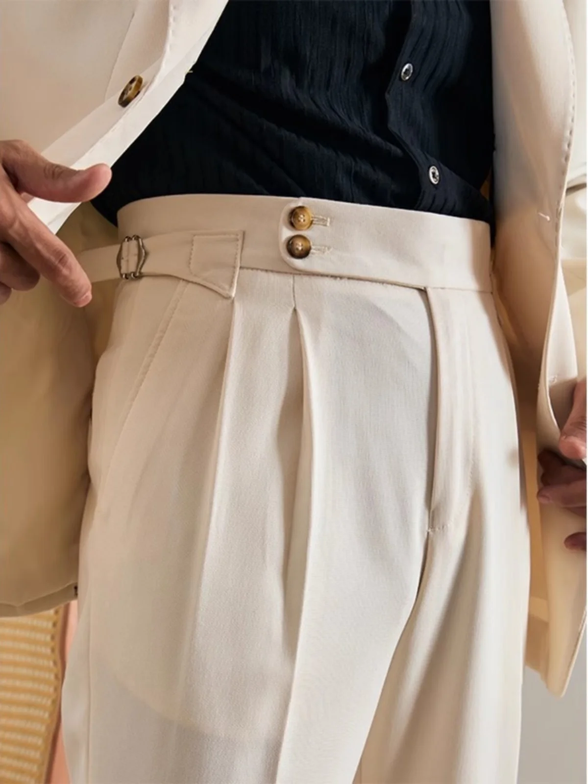 

Итальянский Sle Paris Bule Naples, прямые мужские повседневные костюмные брюки, длинные брюки со средней талией