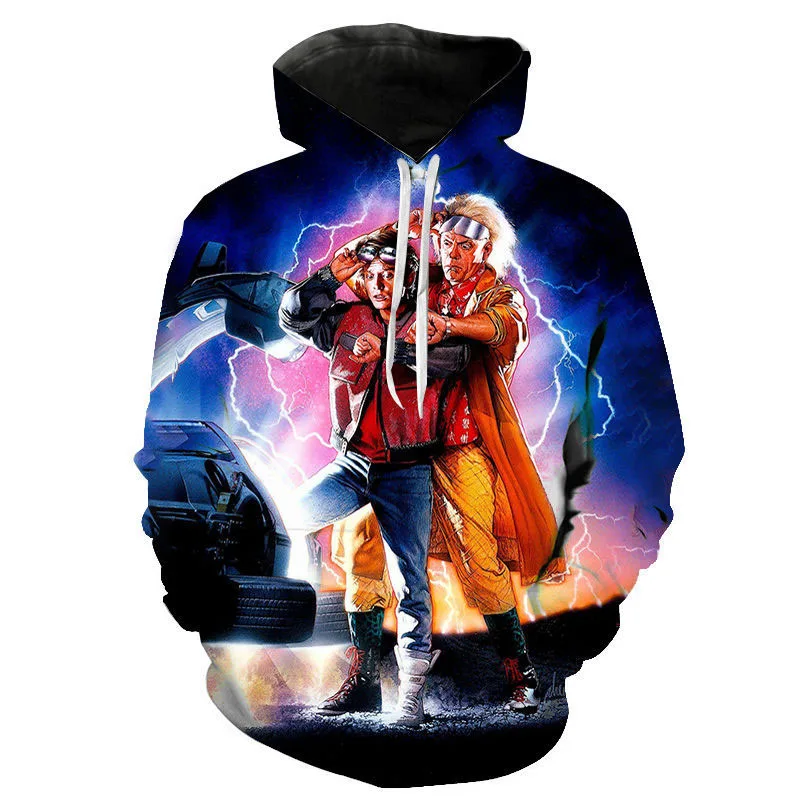 

2023 New Movie Back To The Future 3D Print Hoodies Men Women Casual Fashion Hooded Sweatshirts Streetwear Oversized Pullover